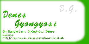 denes gyongyosi business card